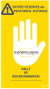 Pushpad antimicrobien pour décontamination des mains de couleur jaune | Entrée réservée