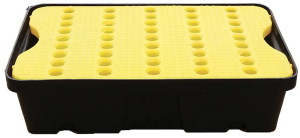 Bac de rétention PEHD jaune - 240 litres - Caillebotis plastique